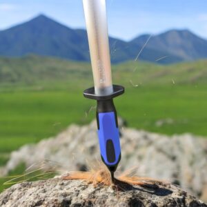 Fdick black and blue oval-shaped finecut